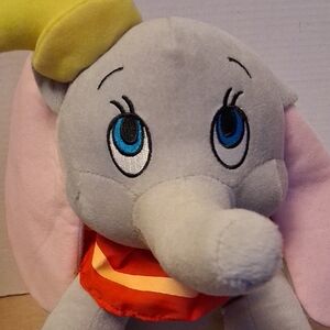 Dumbo Plush Elephant Toy with Yellow Hat and Pink Ears